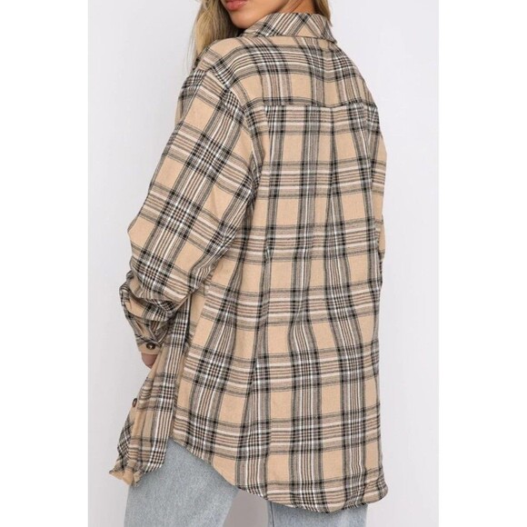 CHYRII Womens Button Down Flannel Shirts Long Sleeve Plaid Shackets Business... - Picture 2 of 7